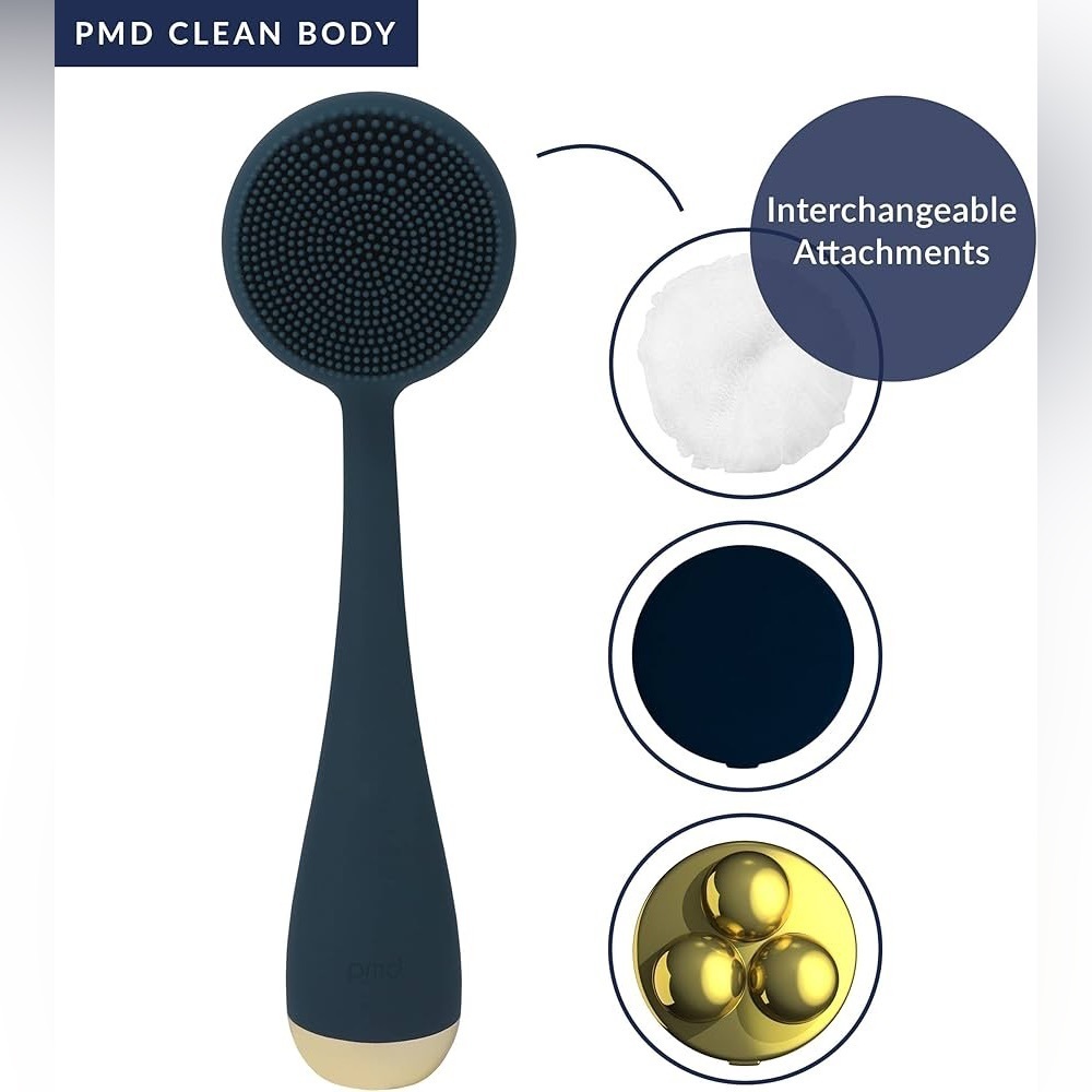 PMD Clean Body Smart Body Cleansing Device with Silicone Brush Three Attachments